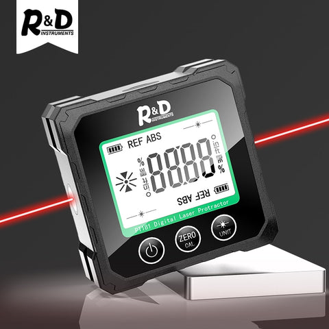 R&amp;D PT180 PT181 Laser  Digital Protractor Angle Measure Inclinometer 3 in 1 Laser Level Box Type-C Charging Angle meter for home