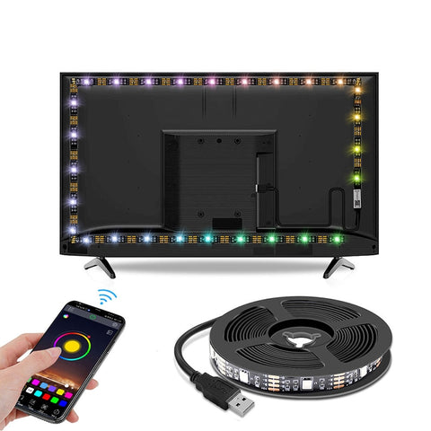 ColorRGB, Backlight for tv , USB Powered LED strip light ,RGB5050 For 24 Inch-60 Inch TV,Mirror,PC, APP Control Bias