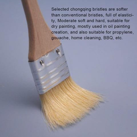 Selected Chongqing pig bristle paint brush oil painting acrylic gouache wall painting row pen BBQ barbecue cleaning board brush