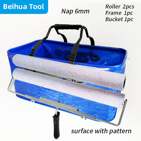 4PCS/set 18inch Paint Bucket kit Paint Roller Brush Paint Tray set for Wall Decoration Handbag Foldable Washing bucke50x28x23cm