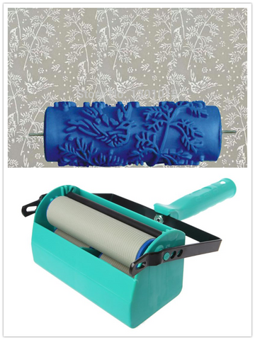 DIY Wall Decoration Tools - 5 Inch Handle Grip Applicator Plus 5" Wall Pattern Painting Roller Painting Tools  Wall Paint 002Y