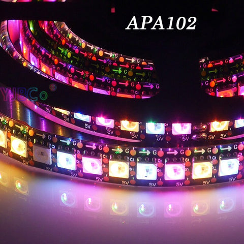 DC5V APA102 DATA and CLOCK seperately Smart led pixel strip;1m/3m/5m;30/60/144 leds/pixels/m;IP30/IP65/IP67