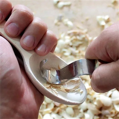1pcs/2pcs New Stainless Steel Woodcarving Cutter Woodwork Sculptural DIY Wood Handle Spoon Carving Knife Woodcut Tools Kit