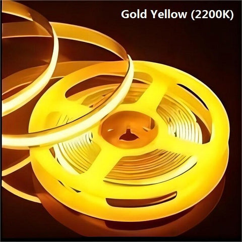 No Dark Spot, RA90 High Brightness/Density 5V/5m 12V/5m 24V/10m 220V/100m Waterproof COB LED Strip Light Flexible Light Belt