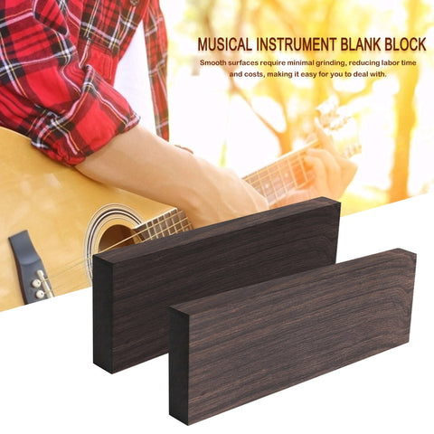 2pcs Blackwood Block Ebony Lumber Crafts for Guitar Wood Material DIY Handle Guitar Inlay Decor Open Grain Texture Ebony Lumber