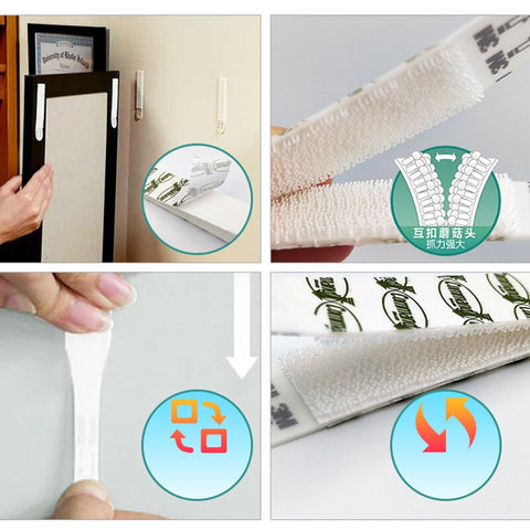 20/30/40PCS  Command Strips Non-nail Double-sided Adhesive Strip  Non-trace Replacement Installed Photo Wall Poster Paste Firm