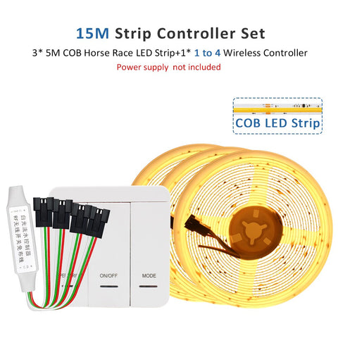 WS2811 IC COB Horse Race LED Strip Lights 24V 360LEDs/M Warm White 5M 10M 15M 20M Running Water LED Tape Lamp for Room Decor