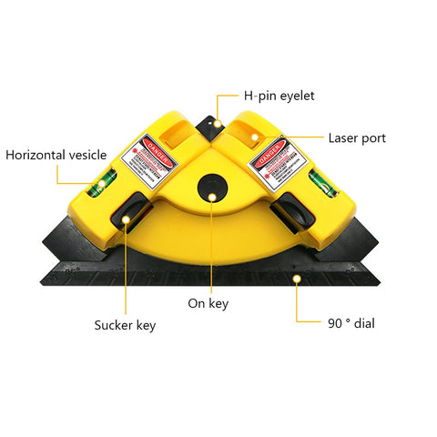 Right Angle 90 Degree Square Laser Level High Quality Level Tool Laser Measurement Tool Level Laser for Carpet Hardwood Floor