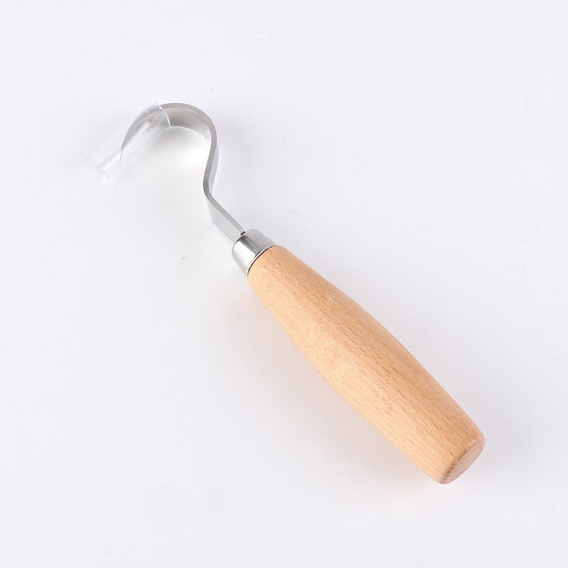 1pcs/2pcs New Stainless Steel Woodcarving Cutter Woodwork Sculptural DIY Wood Handle Spoon Carving Knife Woodcut Tools Kit