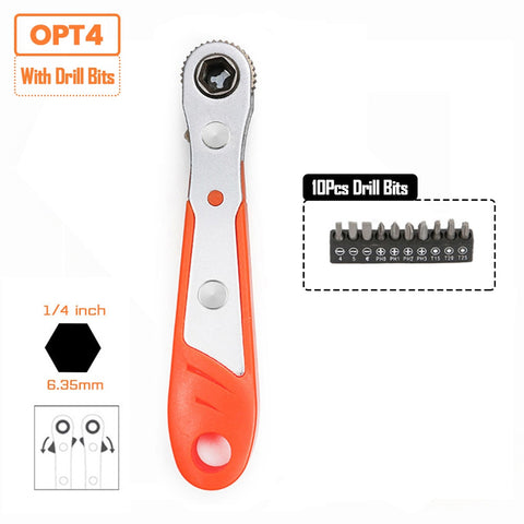 Hexagon Ratchet Screwdriver 1/4inch Mini Quick Release Socket Tools Household Handle Repair Wrench Screwdriver for Car Vehicle