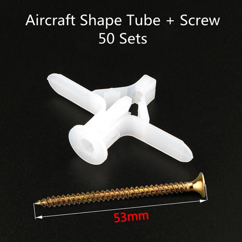 Plastic Expansion Drywall Anchor Pipe Tube Kit Screw Self Drilling Wall Pierced Gypsum Board Hollow Brick Fiberboard Nail