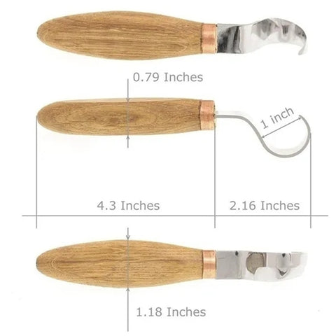 1pcs/2pcs New Stainless Steel Woodcarving Cutter Woodwork Sculptural DIY Wood Handle Spoon Carving Knife Woodcut Tools Kit