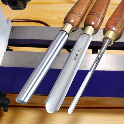 TASP HSS Roughing Spindle Gouge Woodturning Tools 25 &amp; 22mm Woodworking Turning Chisels with Walnut Handle for Lathe