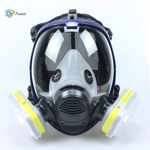 6800 Dust/Gas Mask With Filters Cottons Full Face Respirator For Spray Paint Coating Chemical Industry Welding Anti-Fog Reusable