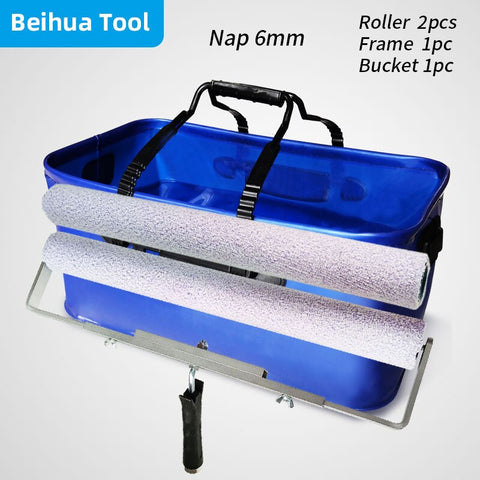 4PCS/set 18inch Paint Bucket kit Paint Roller Brush Paint Tray set for Wall Decoration Handbag Foldable Washing bucke50x28x23cm