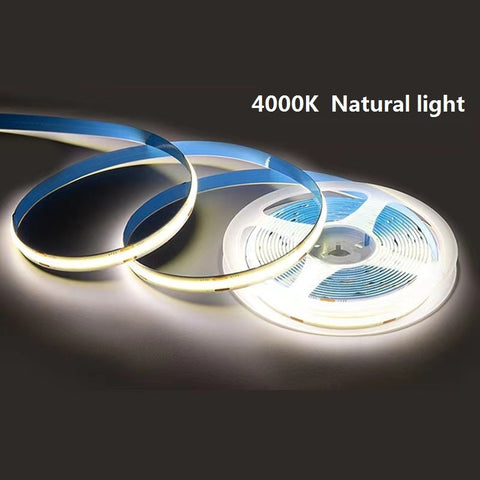 No Dark Spot, RA90 High Brightness/Density 5V/5m 12V/5m 24V/10m 220V/100m Waterproof COB LED Strip Light Flexible Light Belt