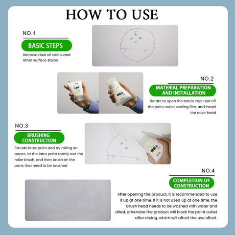 Ainting Supplies Wall Treatments Small Roller Brush Graffiti Cover Wall Renovation Color Change Latex Protection Paint Wall