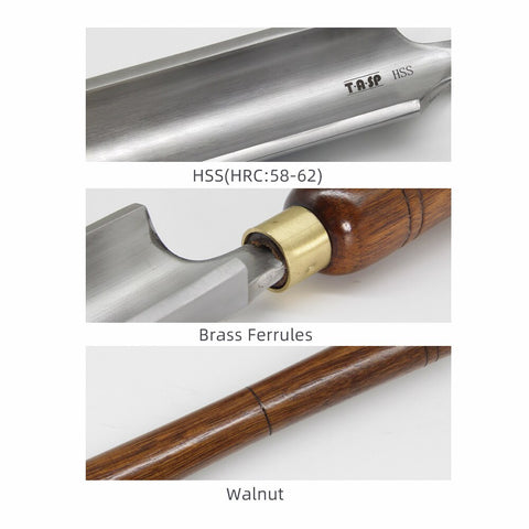 HSS Woodturning Gouges for Wood Lathe Wooden Turning Tools Carving Chisels Woodworking Accessories with Walnut Handle