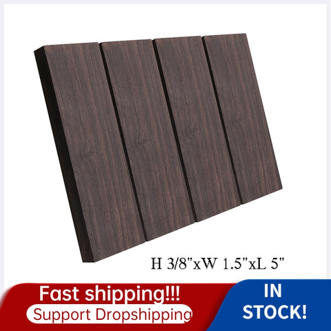 2pcs Blackwood Block Ebony Lumber Crafts for Guitar Wood Material DIY Handle Guitar Inlay Decor Open Grain Texture Ebony Lumber