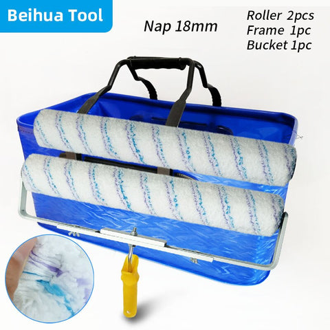 4PCS/set 18inch Paint Bucket kit Paint Roller Brush Paint Tray set for Wall Decoration Handbag Foldable Washing bucke50x28x23cm