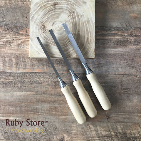 Set of 3pcs Qiangsheng Luban Mortising Chisels - Fine Woodworking