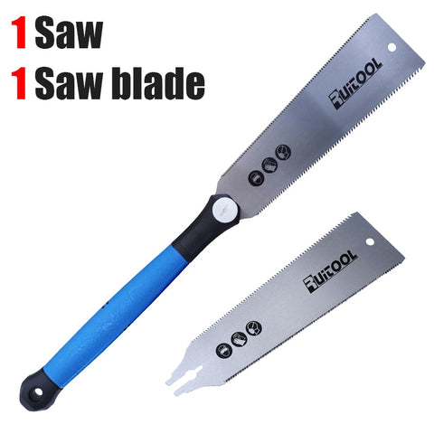 Japanese Pull Saw Double Sided Ryoba Saw 250mm SK5 3-Edge Teeth 0.6mm Flexible Blade for Wood Cutting