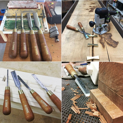 Set of 4pcs Bevel Edge Chisels PREMIUM in Paper Box, Model 8632, Narex, Wood Line Plus, Fine Woodworking