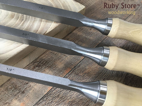 Set of 3pcs Qiangsheng Luban Mortising Chisels - Fine Woodworking