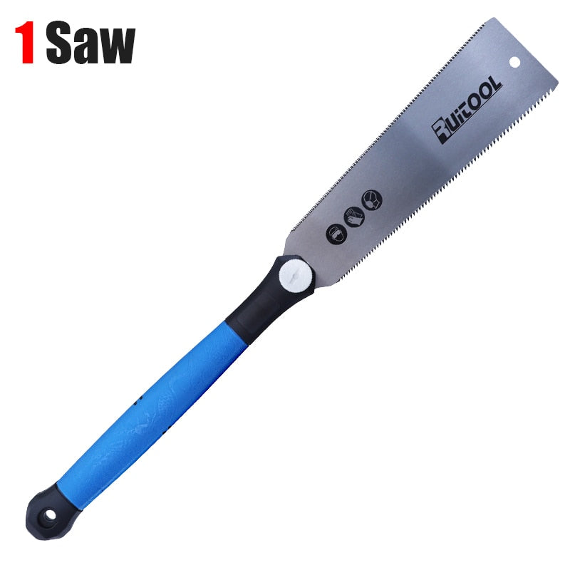 Japanese Pull Saw Double Sided Ryoba Saw 250mm SK5 3-Edge Teeth 0.6mm Flexible Blade for Wood Cutting