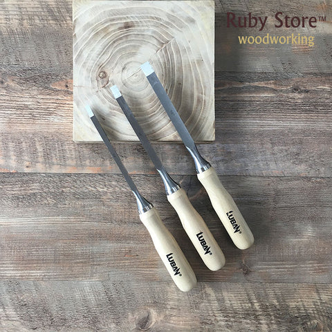 Set of 3pcs Qiangsheng Luban Mortising Chisels - Fine Woodworking