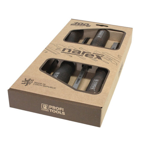 Set of 4pcs Mortise Chisels, Narex Model 8363 00, 4mm, 6mm, 10mm, 12mm, In a Paper  Box, Fine Woodworking