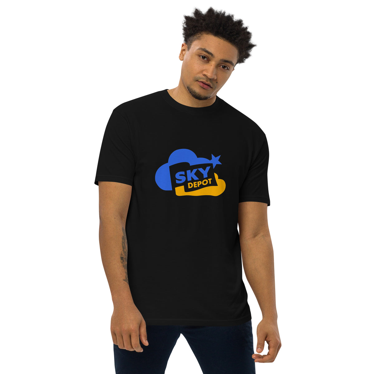 Men’s premium heavyweight tee with custom LOGO